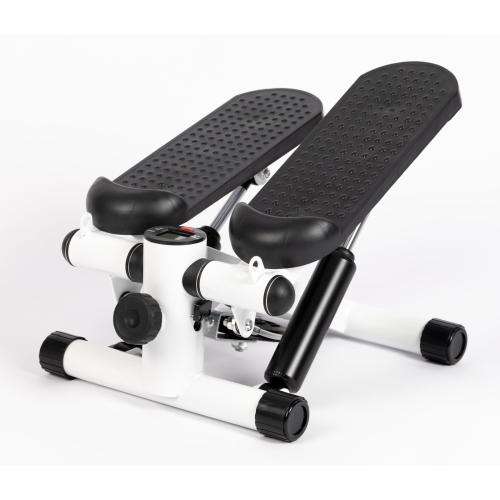 Zoolpro Pedal Electric Resistance Stepper Exercise Trainer with Display Monitor - Black White