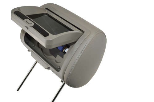 Dakoyo Unversal 2x7` LCD Car Pillow Headrest Monitors w/ DVD Player - Grey