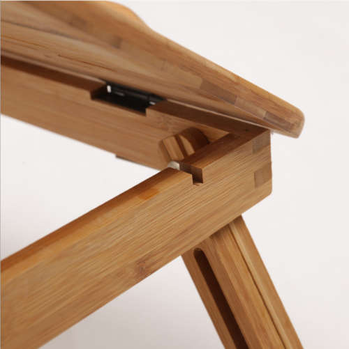 Bamboo Adjustable Laptop Office Tray Table with 2 Cooling Fans
