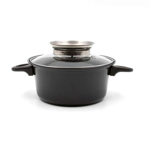 Alpine Gray 19 Piece Iron Non Stick Cookware Pot set - Black