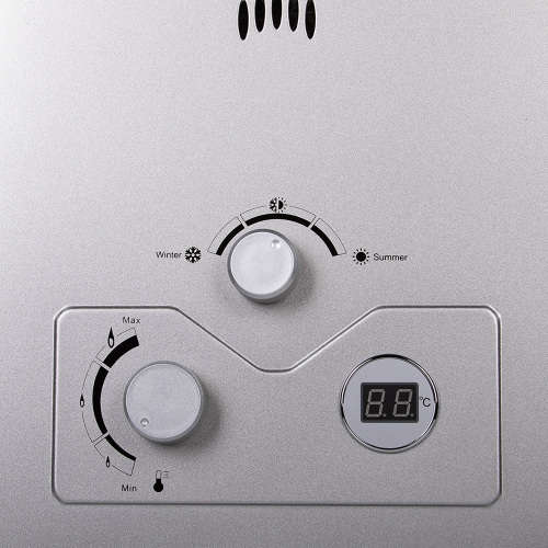 Zooltro Indoor Outdoor Instant LP Gas Water Heater w/ LCD Display  12l - Silver