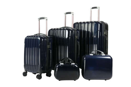 Garmanna 5 Piece ABS+PC Hard Luggage Bag Set with Trolley - Black SECOND Hnd