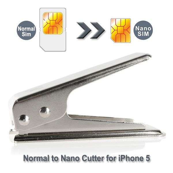 Nano Sim Cutter for iPhone 5 (Normal Sim to Nano Sim) 3 x Sim Adapters Included
