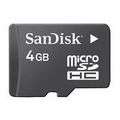 4GB Sandisk SDHC Micro Memory Card with SD adapter