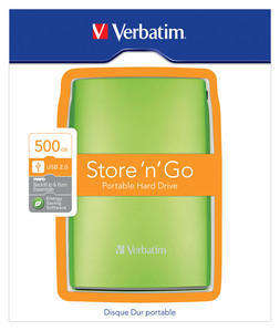 Portable Hard Drive USB 2.0 Colour Edition eucalyptus green 500GB - verbatim