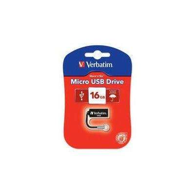 16GB Micro USB Drive from verbatim - Black R100 off