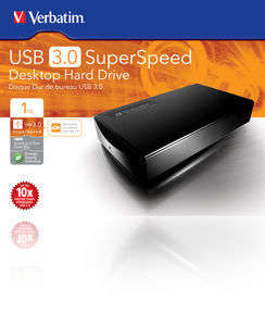 Verbatim 1TB external hard drive 3.5" USB 3.0 (up to 10x faster than normal USB) R899