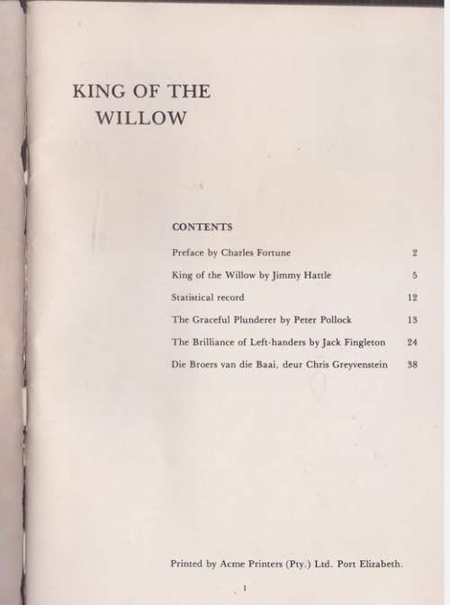 Graeme Pollock, King of the Willow - Jimmy Hattle