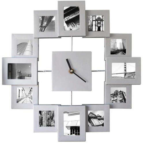 Family Photo Clock - Silver (Yuppie Gadgets)