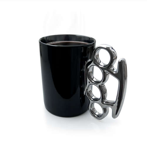 Knuckle Duster MUG! - Black & Silver (Thabto/Yuppie Gadgets)
