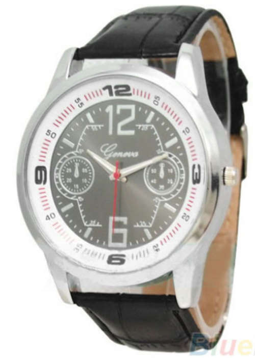 Men's Geneva Watch (Plus Free Hand Chain)