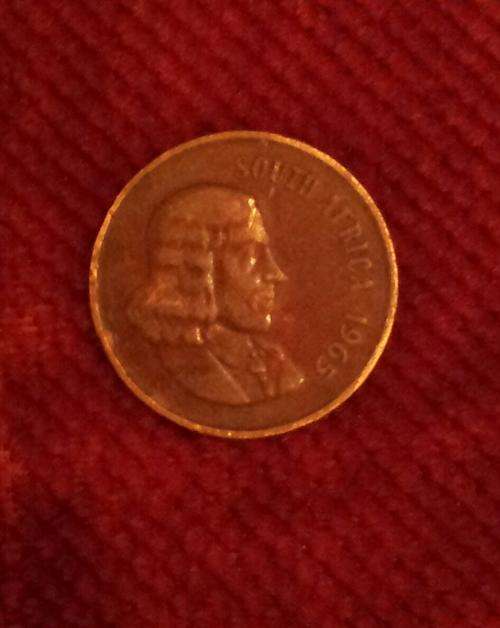 South African 1965 2 cents Coin