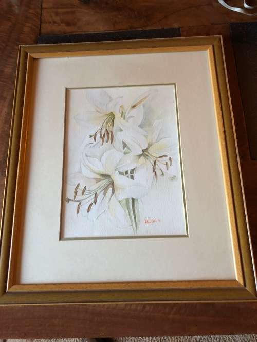 Large original soft flower water collour painting
