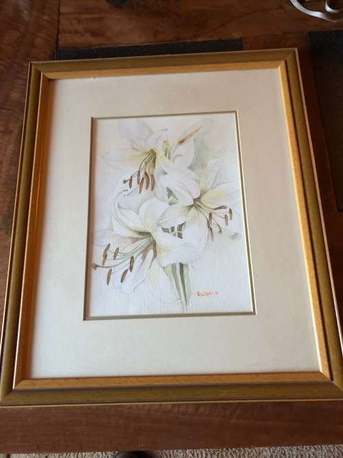 Large original soft flower water collour painting