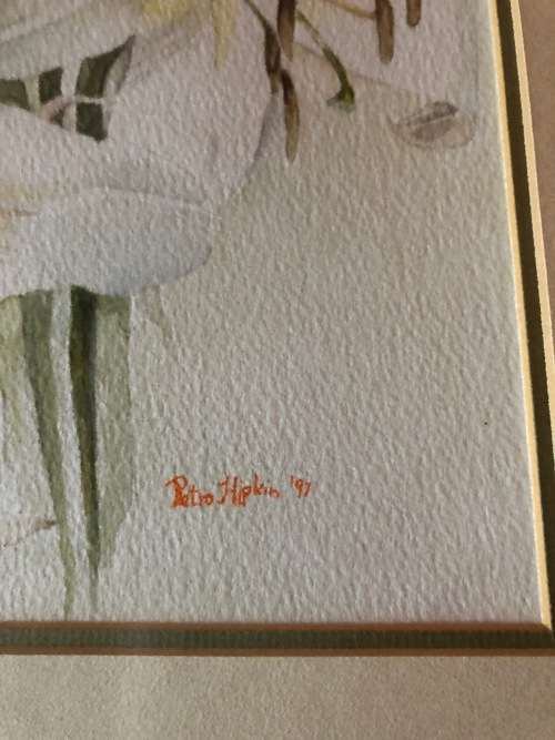 Large original soft flower water collour painting