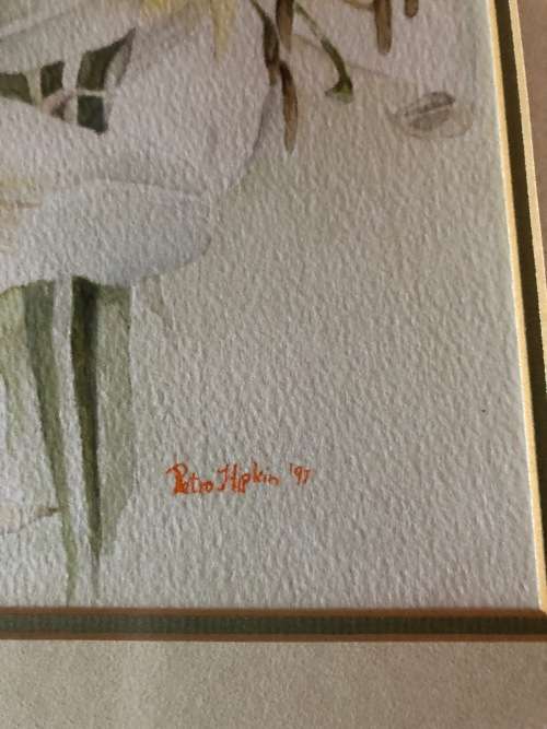 Large original soft flower water collour painting