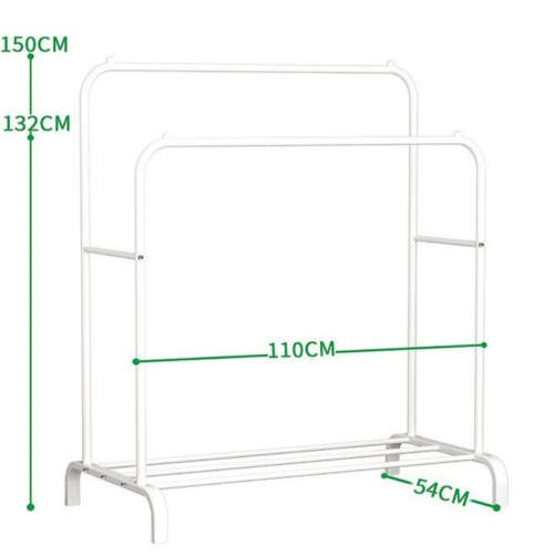 Double Pole Clothes Rail With Shoe Rack
