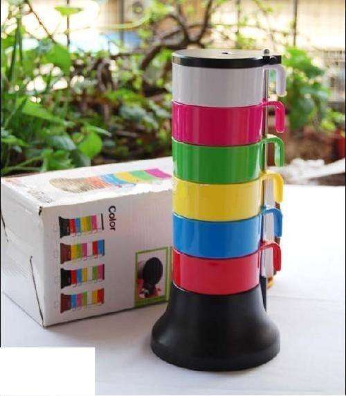STACKABLE FAMILY RAINBOW CUPS