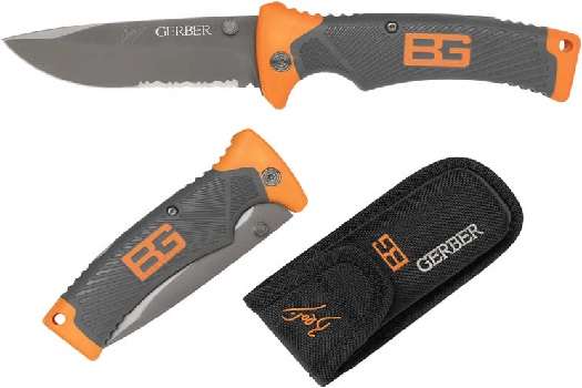 BEAR GRYLLS GERBER SURVIVAL SERIES FOLDING SHEATH KNIFE