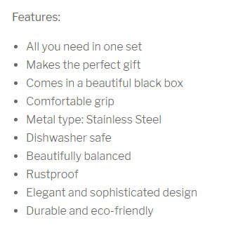 24 PIECE STAINLESS STEEL CUTLERY SET  GOLD IN COLOUR  SERVES 6