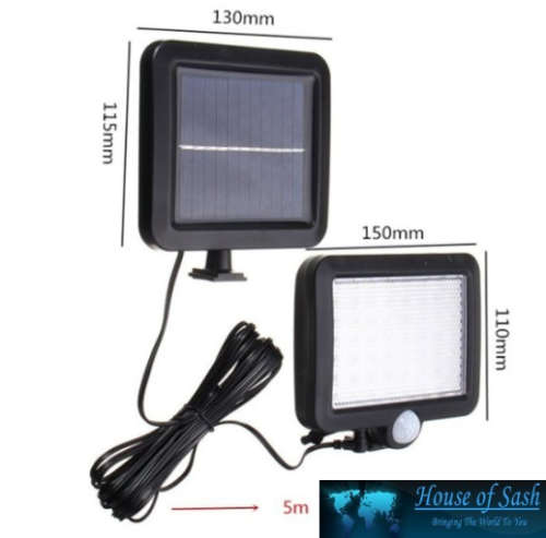 56 LED SOLAR LIGHT / PIR MOTION DETECTION / 200 LUMENS / EXTREMELY BRIGHT