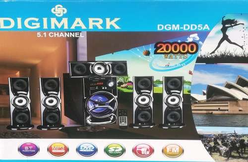 DIGIMARK 5.1 CHANNEL HOME THEATER SYSTEM / 20000W P.M.P.O / DVD / FM / MP3 / BT / SD CARD