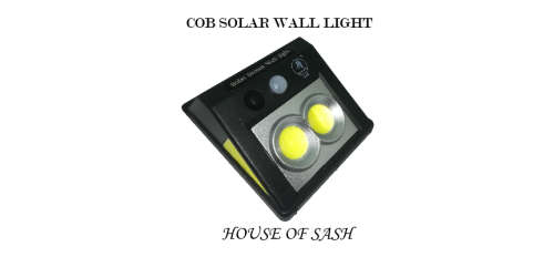 COB SOLAR WALL LIGHT / 3 SETTINGS / MOTION SENSOR / IP65 WEATHER PROOF