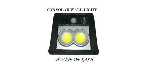 COB SOLAR WALL LIGHT / 3 SETTINGS / MOTION SENSOR / IP65 WEATHER PROOF