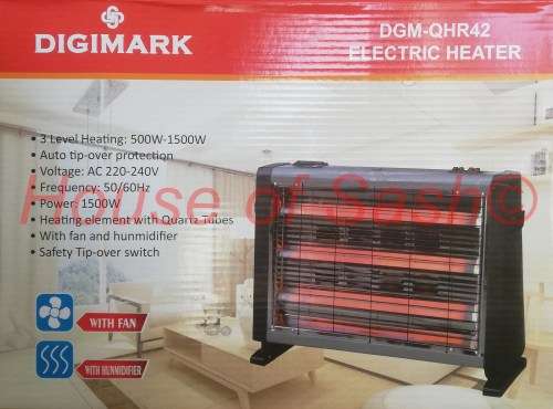 DIGIMARK 3 BAR HEATER / 1500W / BUILT IN FAN and HUMIDIFIER / TIP-OVER PROTECTION