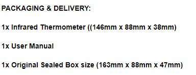 INFRARED MEDICAL THERMOMETER / NON CONTACT TEMPERATURE TESTING / LCD BACKLIT SCREEN