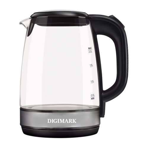 2L DIGIMARK GLASS KETTLE  LED BLUE ILLUMINATION