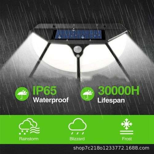 122 SMD LED SOLAR WALL LIGHT  3 SETTINGS  IP65 WATERPROOF  EXTREMELY BRIGHT