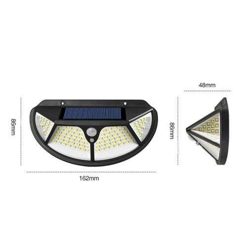 122 SMD LED SOLAR WALL LIGHT  3 SETTINGS  IP65 WATERPROOF  EXTREMELY BRIGHT