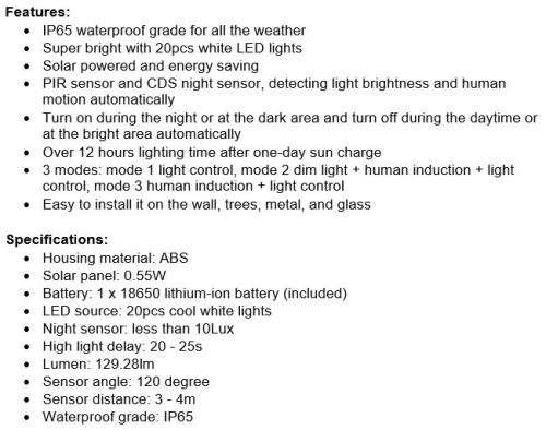 SOLAR LED WALL LIGHT