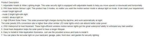 3 HEAD SOLAR WALL LIGHT WITH REMOTE, ADJUSTABLE HEADS, 3 SETTINGS