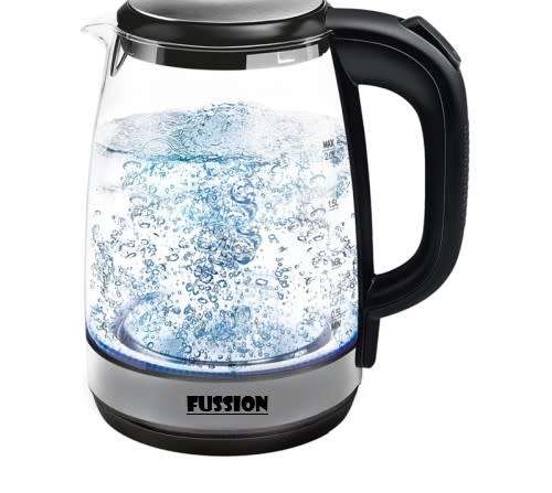 1.8L FUSSION GLASS KETTLE  LED BLUE ILLUMINATION
