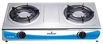 DIGIMARK 2 PLATE LPG GAS STOVE, WITH HOSE AND CYLINDER ADAPTOR