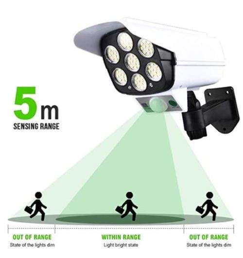 INDUCTION SOLAR SECURITY LIGHTS, 3 MODES, REMOTE CONTROL, 77 LED