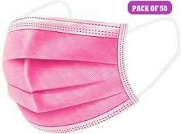 PINK DISPOSABLE FACE MASKS