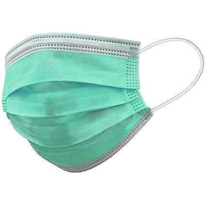 GREEN) DISPOSABLE FACE MASKS