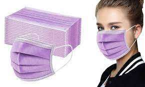 PURPLE DISPOSABLE FACE MASKS