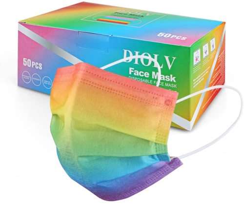 RAINBOW DISPOSABLE FACE MASKS