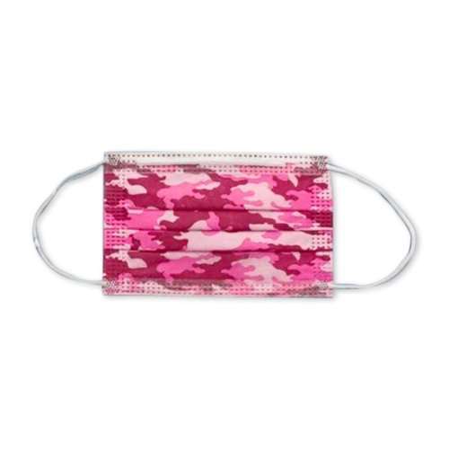 PINK CAMO DISPOSABLE FACE MASKS