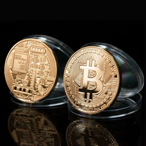 Gold Bitcoin Model Commemorative Coins BTC Metal Coin Decorations