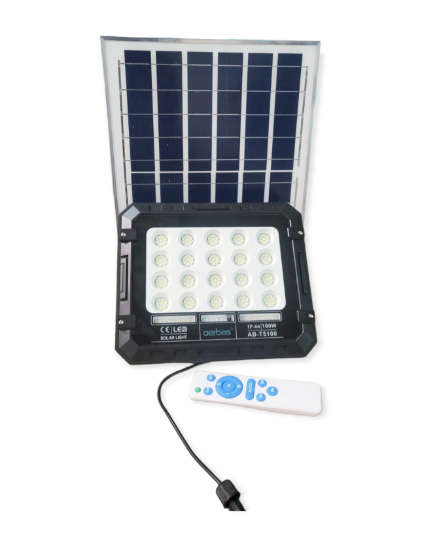 100W SOLAR FLOOD LIGHT / REMOTE CONTROL  / IP66 WEATHERPROOF