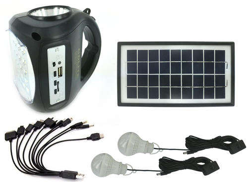 LED RADIO | 2X BULBS | SOLAR PANEL | FM | MP3 | SD CARD SLOT | MULTIPLE CELLPHONE CHARGER