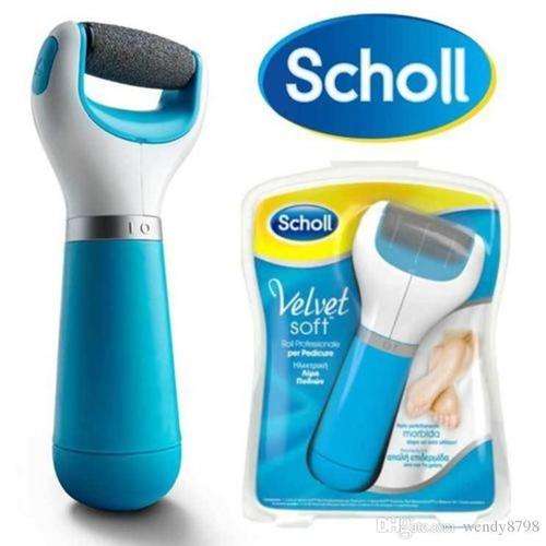 SCHOLL VELVET SOFT PEDI ELECTRONIC FOOT FILE / BLUE IN COLOUR
