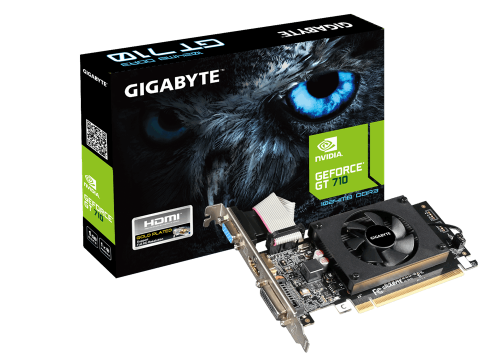 Gigabyte nVidia GeForce GT710 PCI Express x16 1GB DDR3, W/VGA, DVI-D, HDMI W/Low Profile Bracket