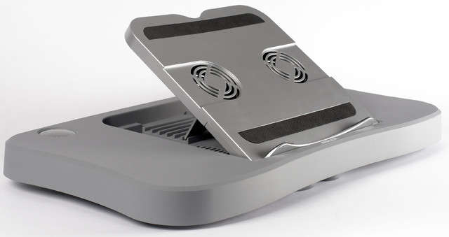 Laptop stand 11" to 18.4" Notebook Bed Table with Fan, Speakers and foldable legs