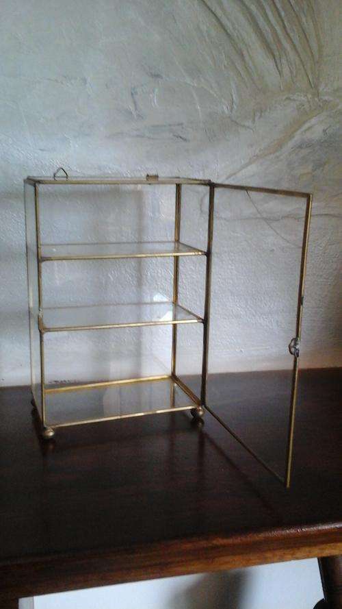 Mini glass showcase cabinet rectangular - Vintage 25 cm high